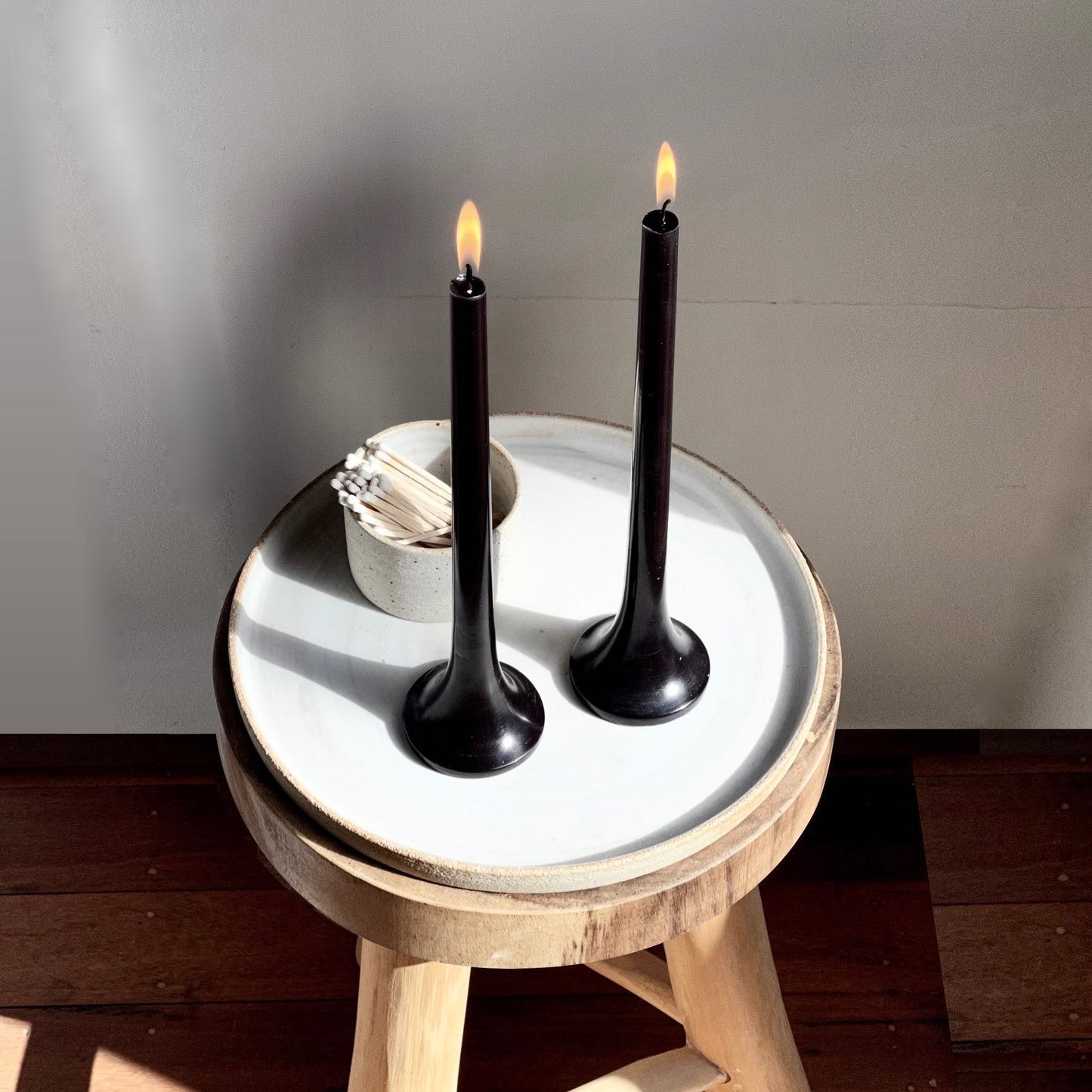 Black taper candles