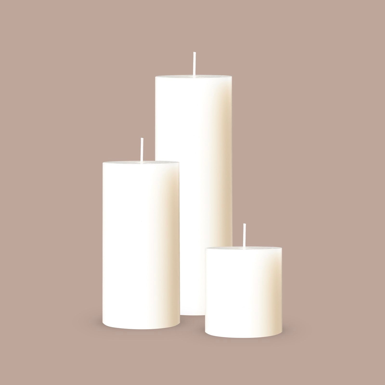 Large white pillar candles