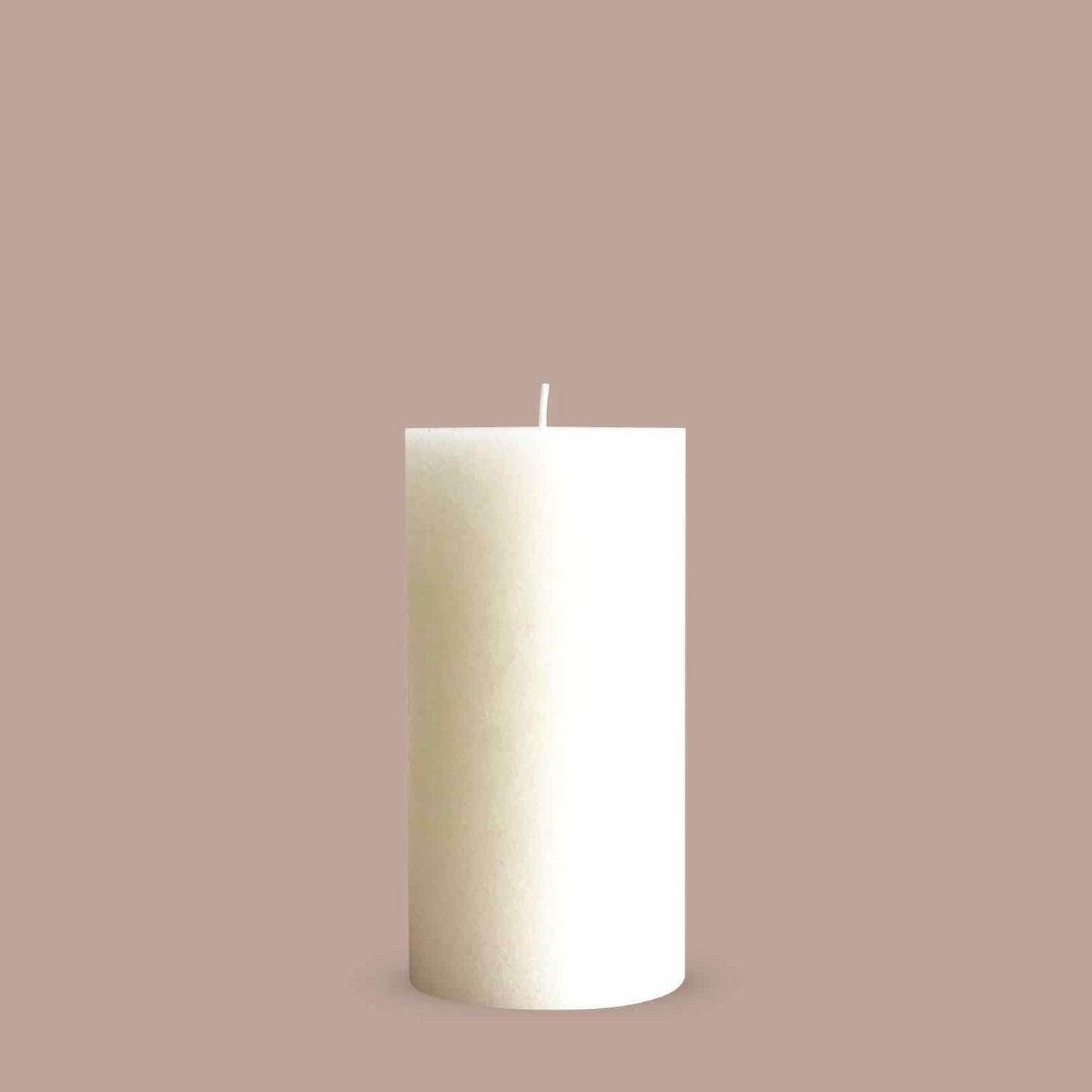 Ivory rustic pillar candle