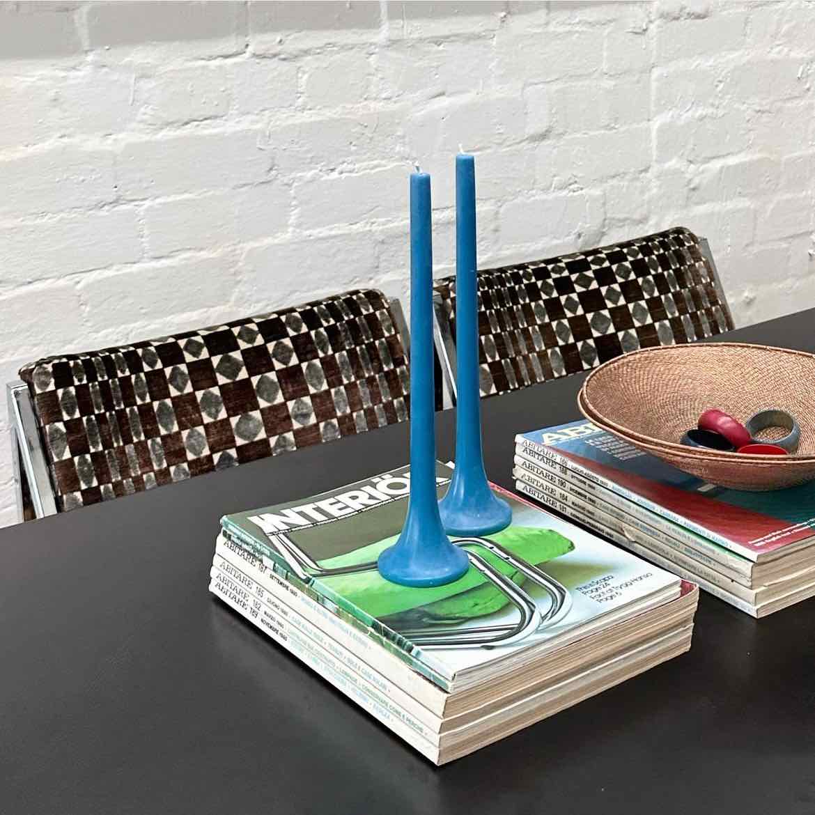 Blue dinner candles