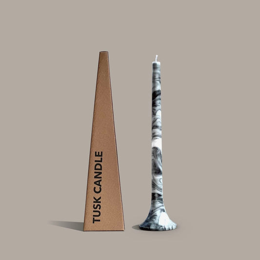 Elegant tall taper candle marble