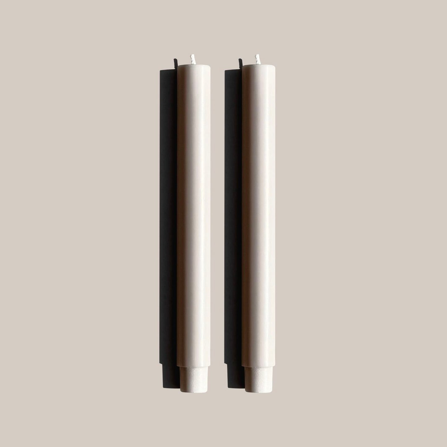 wide dinner candles stone grey