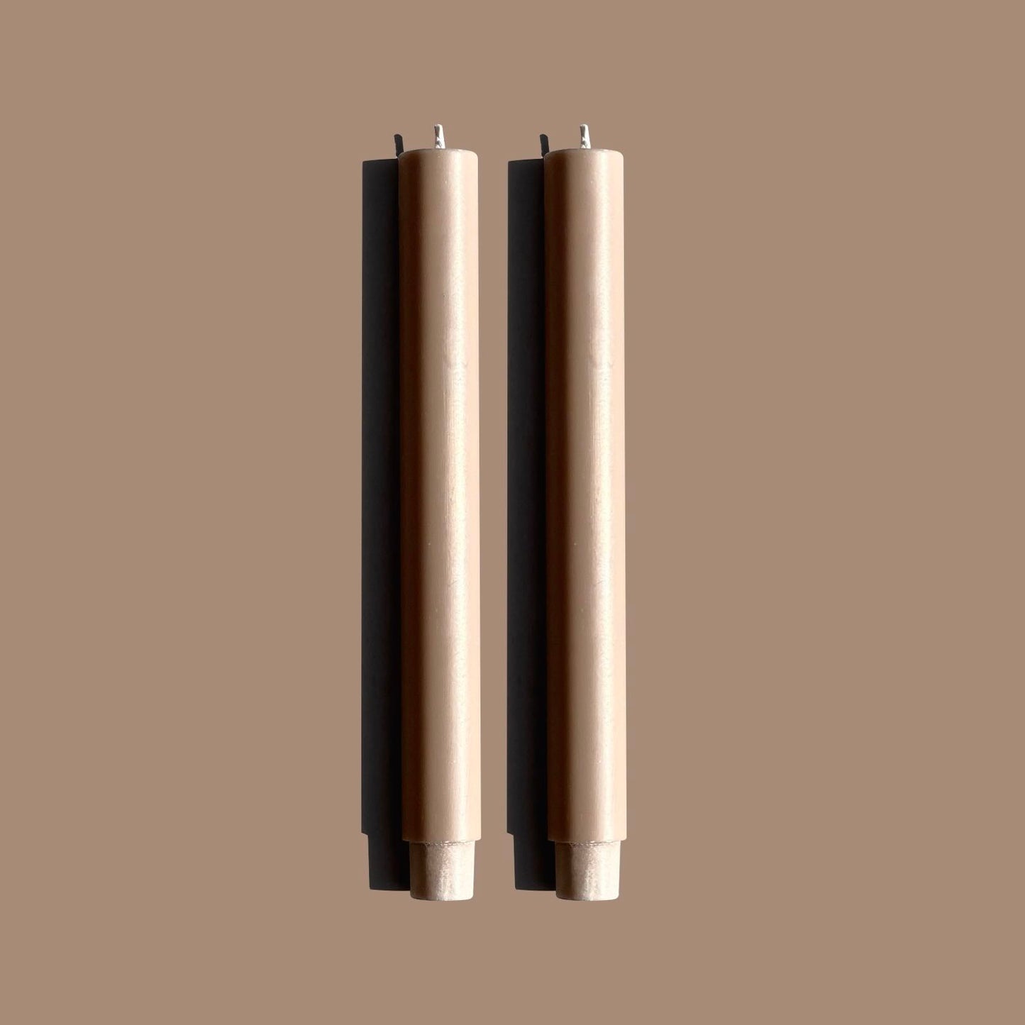 wide dinner candles taupe brown