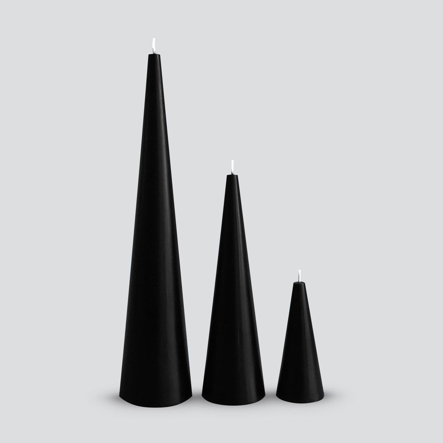 Black cone candles