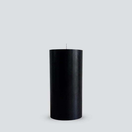 Large black pillar candle