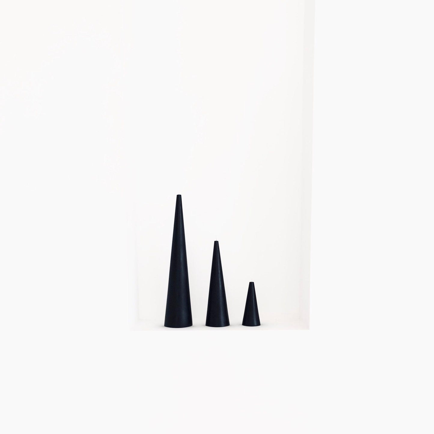 Black cone candles
