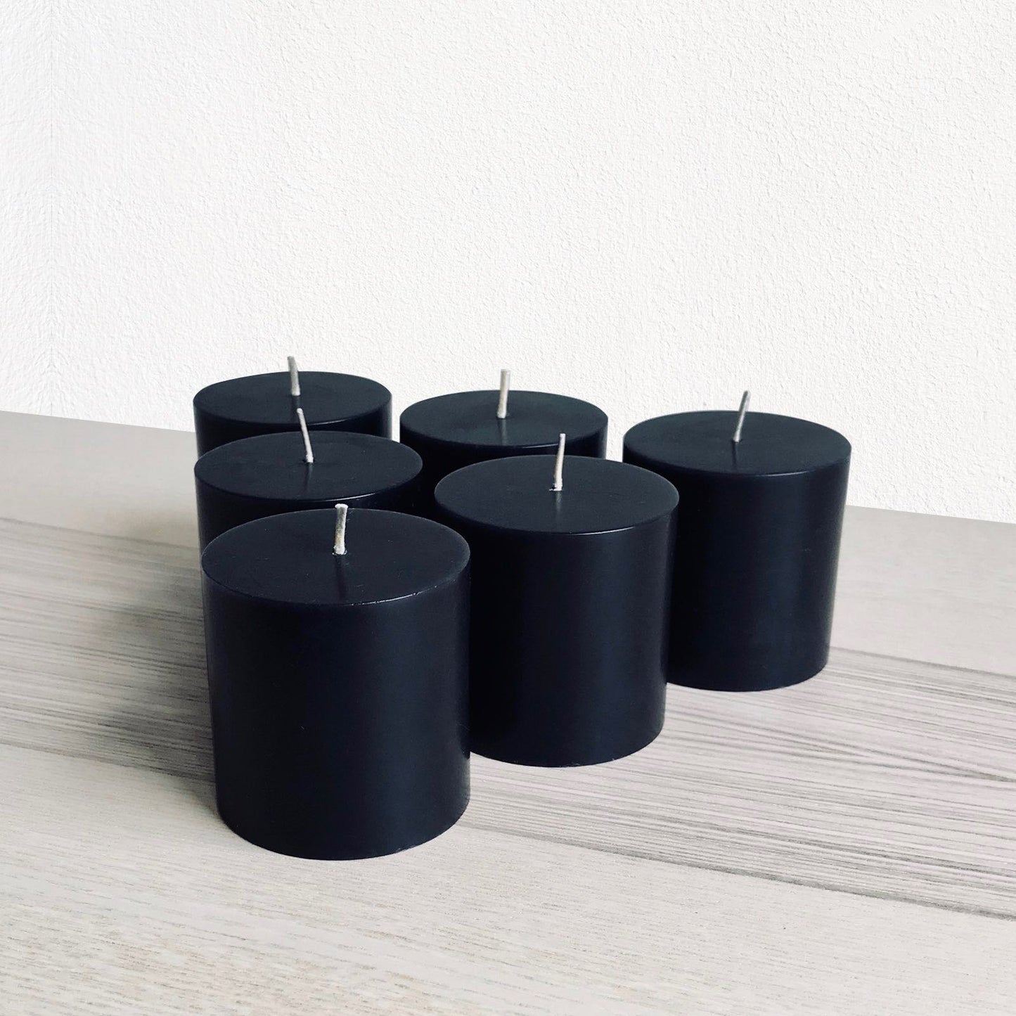 Black pillar candles