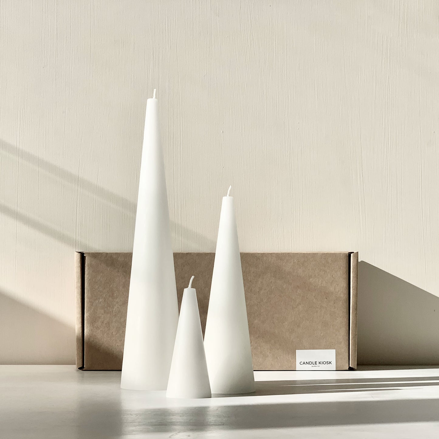 White cone candles