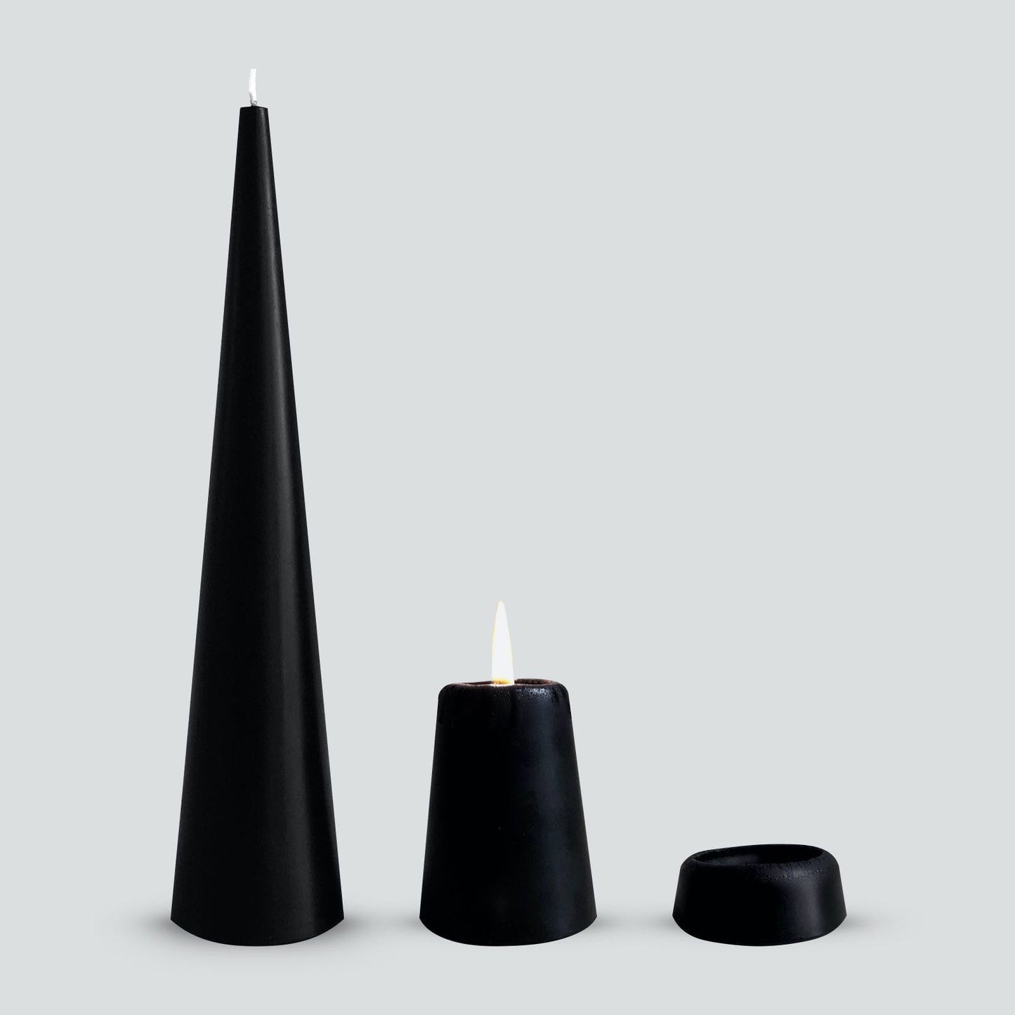 Black cone candles