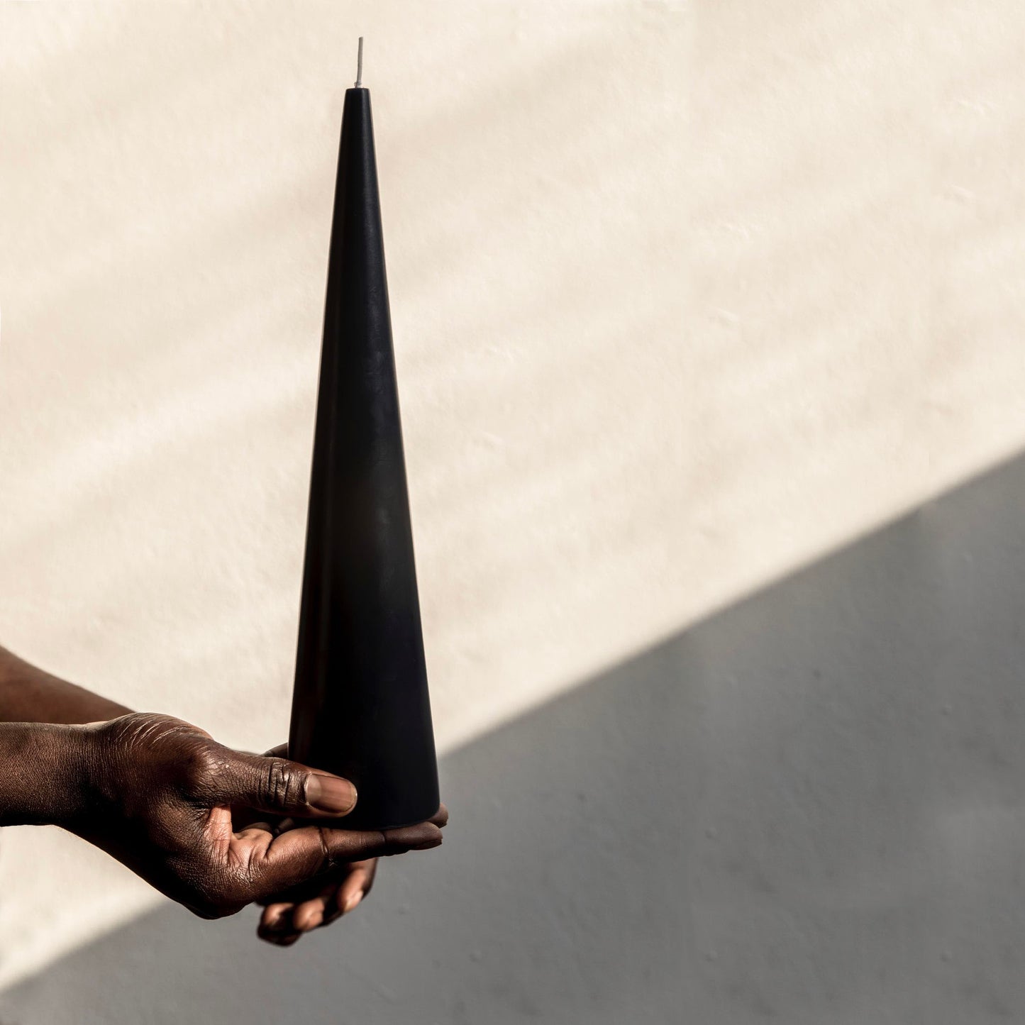 Large black cone candle