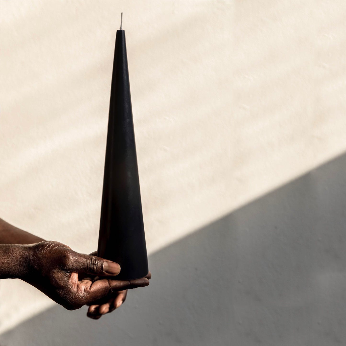 Large black cone candle