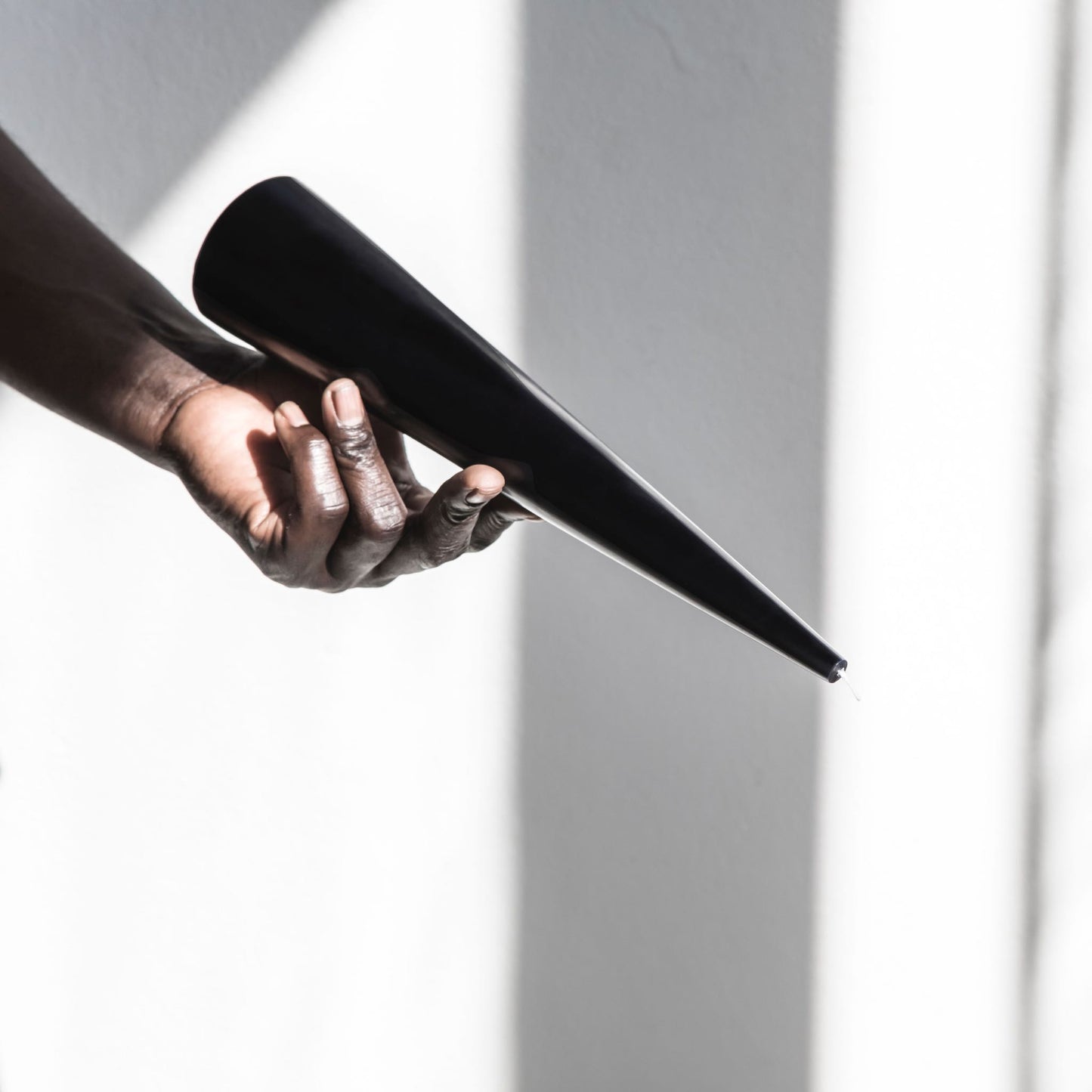 Large black cone candle