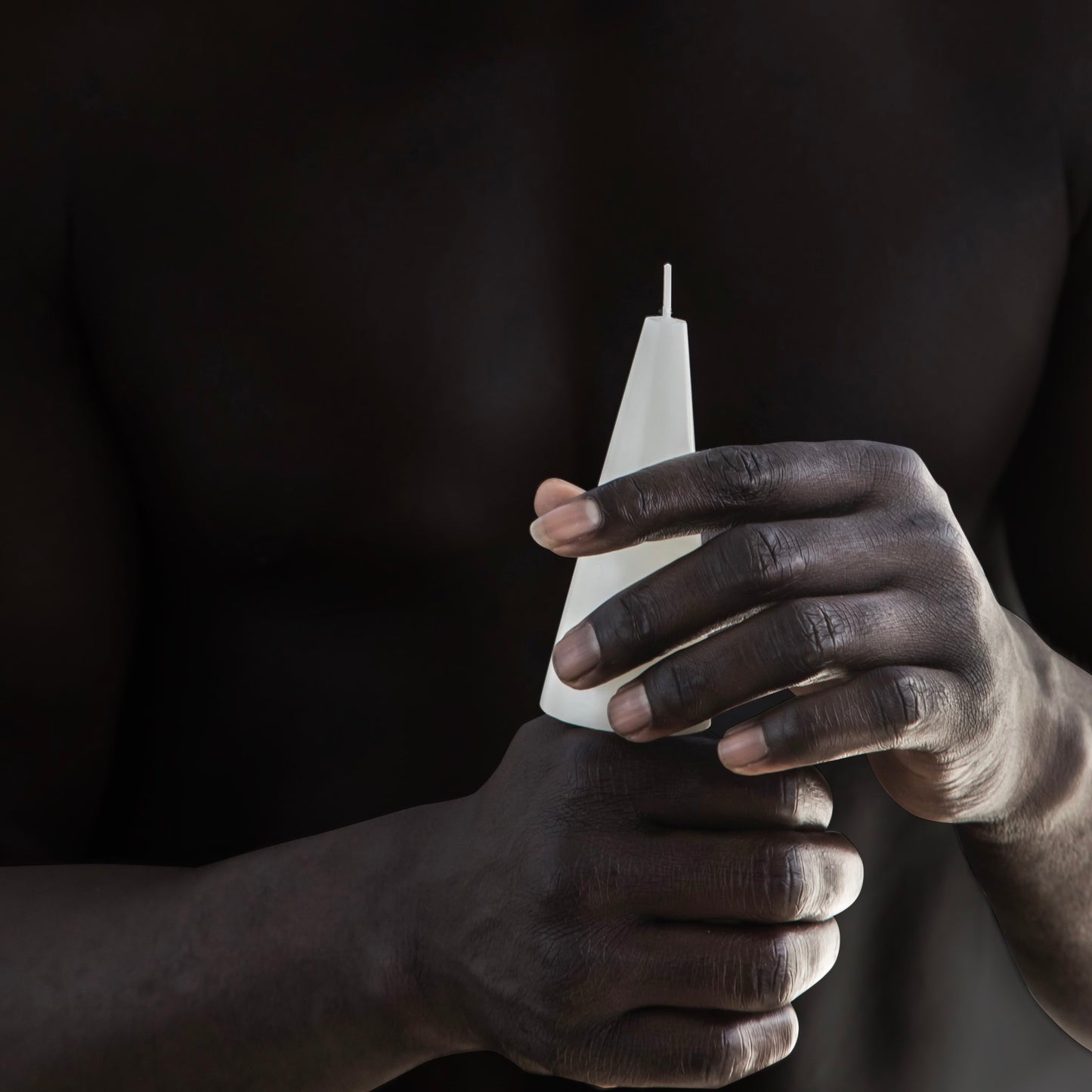 Warm white cone candle