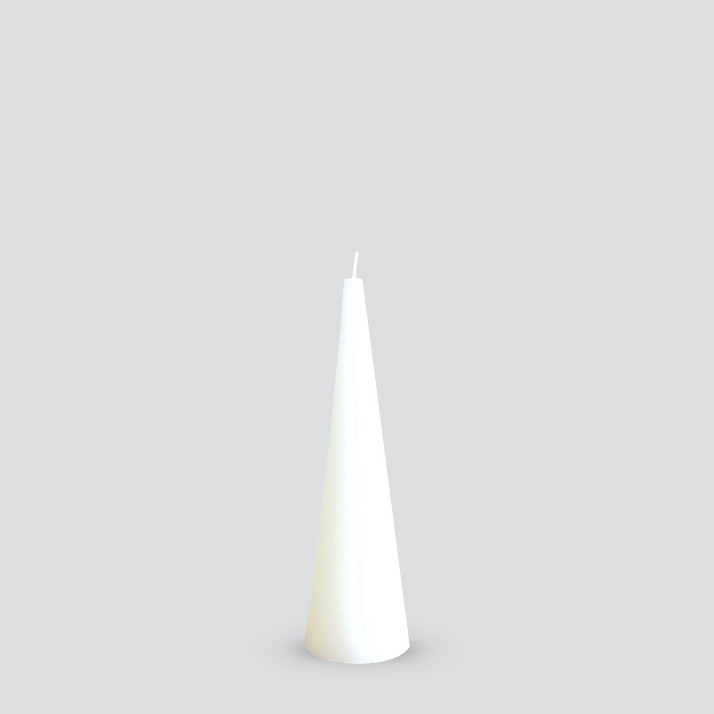 Tall white cone candle