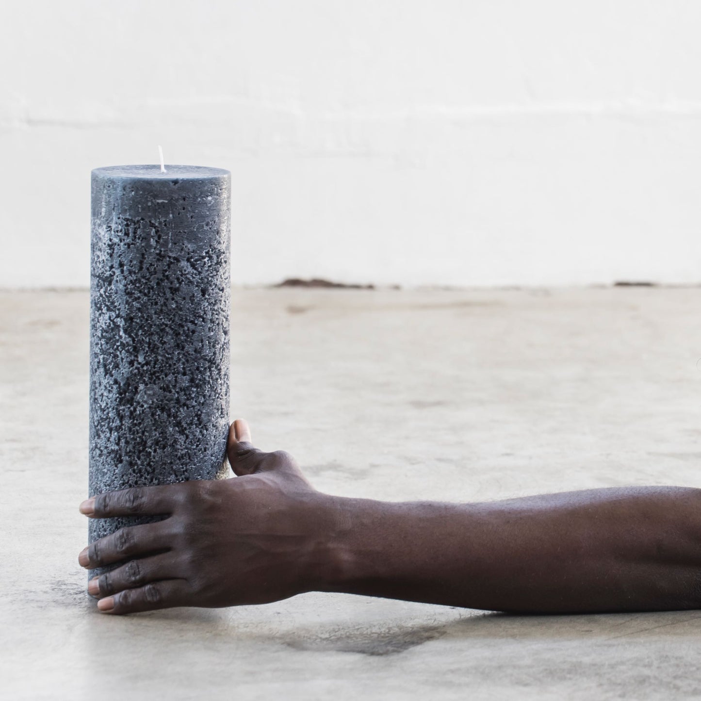 Large textured pillar candle