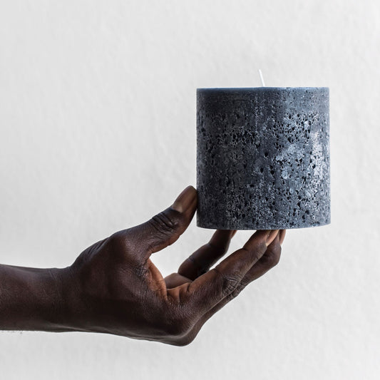 Textured pillar candle