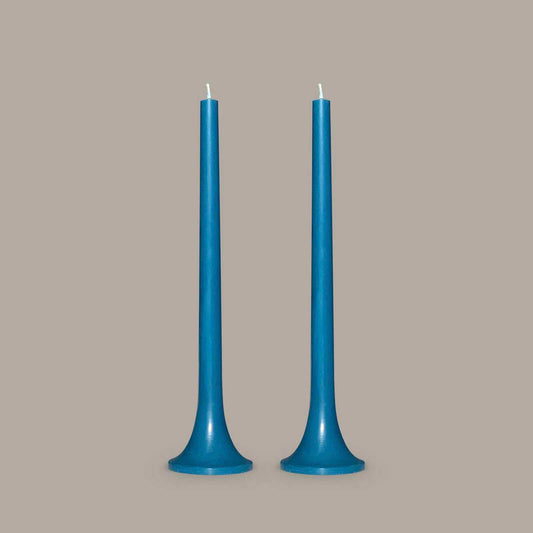 Aqua blue tapered candles