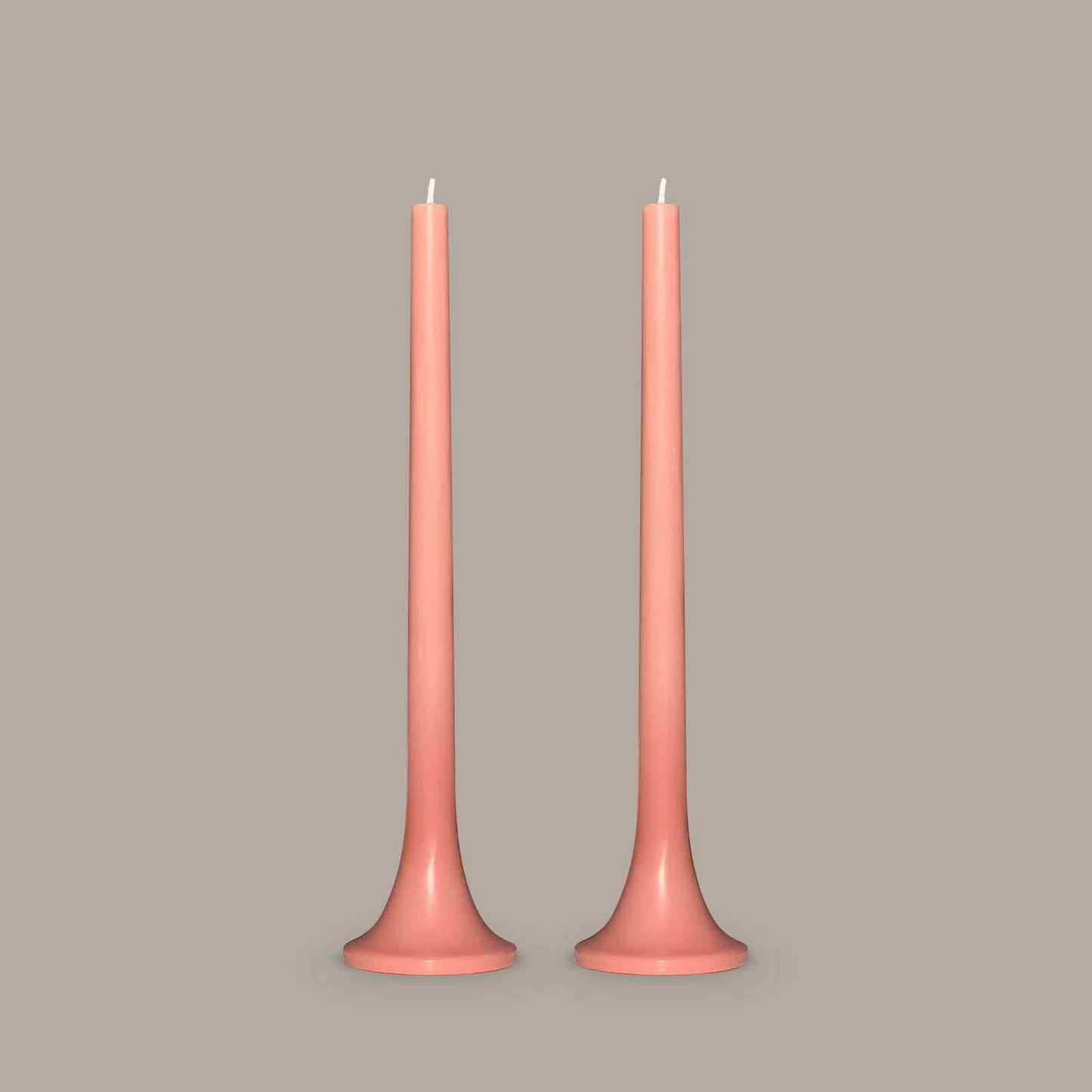 Peach pink taper candles