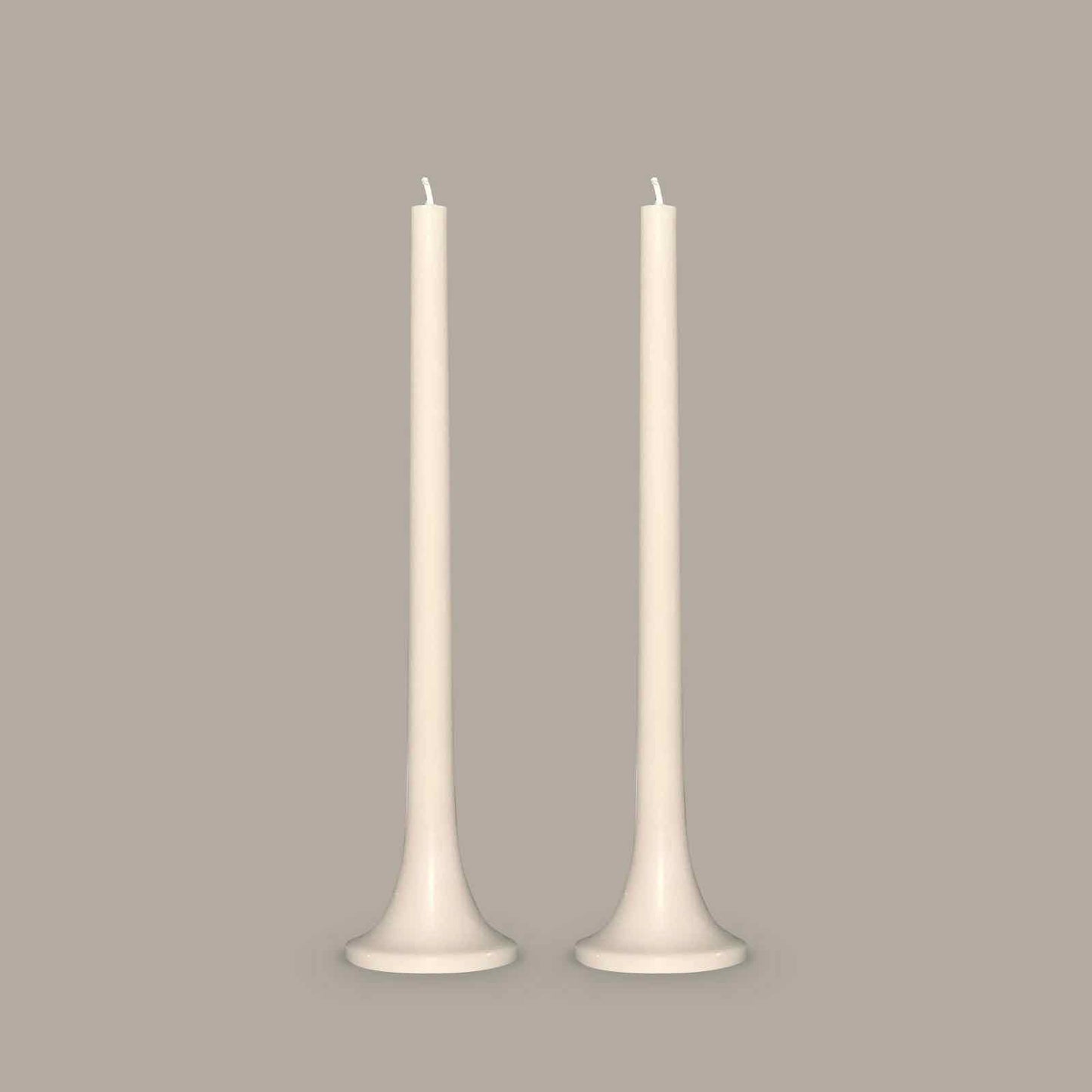 Taper candles in neutral stone