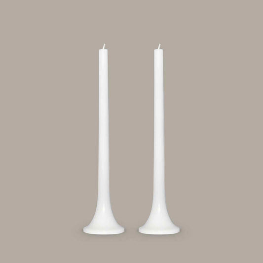 Modern white taper candles
