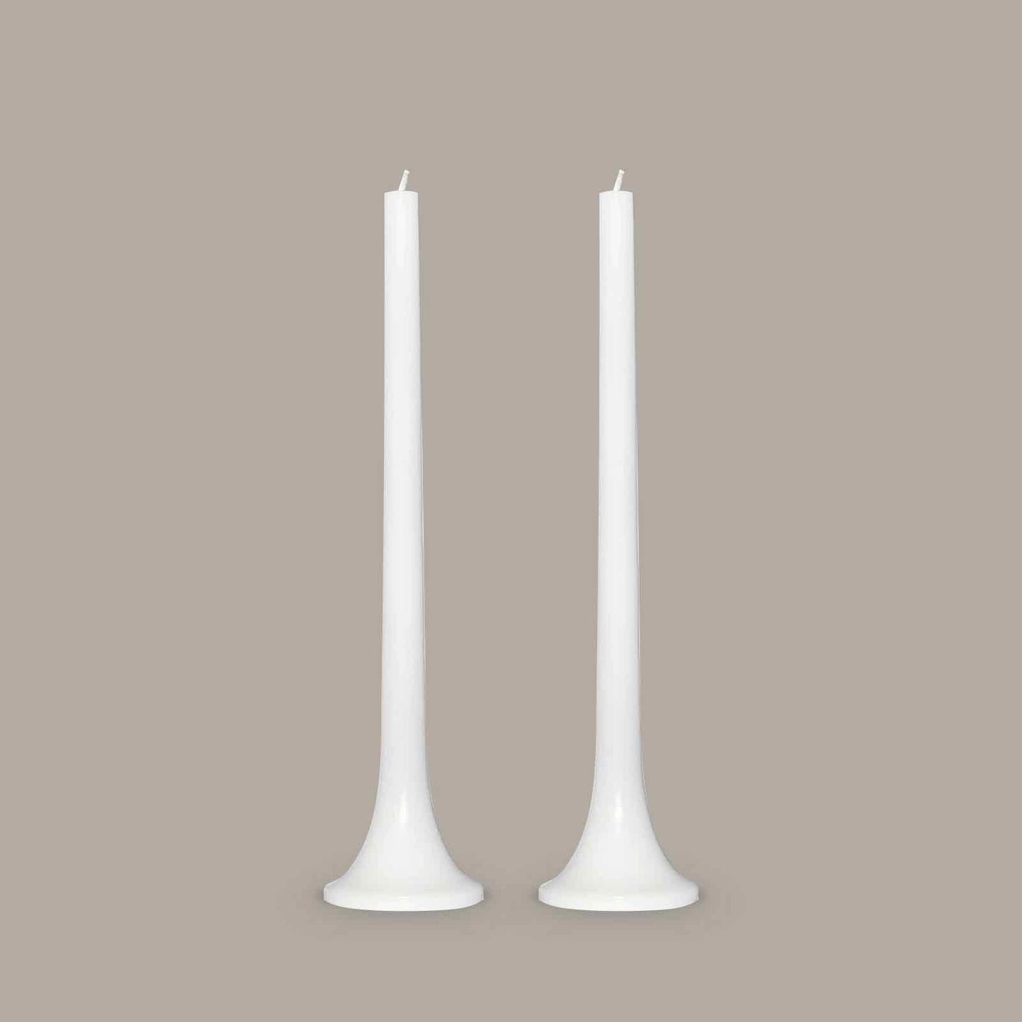 Modern white taper candles