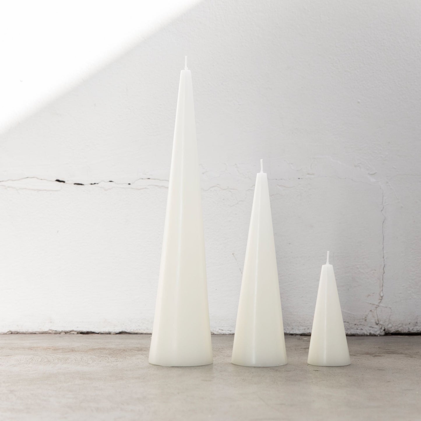White cone candles