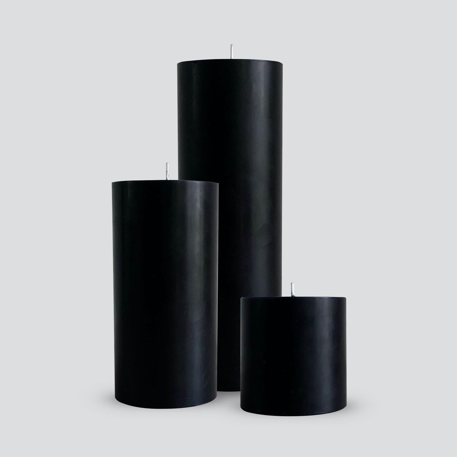 Black pillar candles