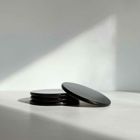 Black ceramic coasters