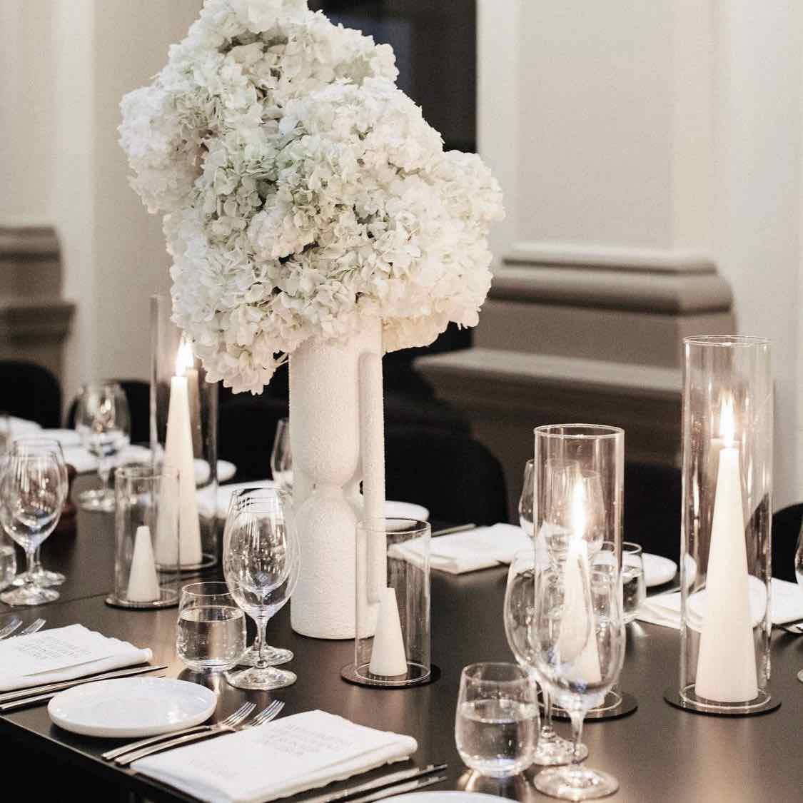 white designer cone candles