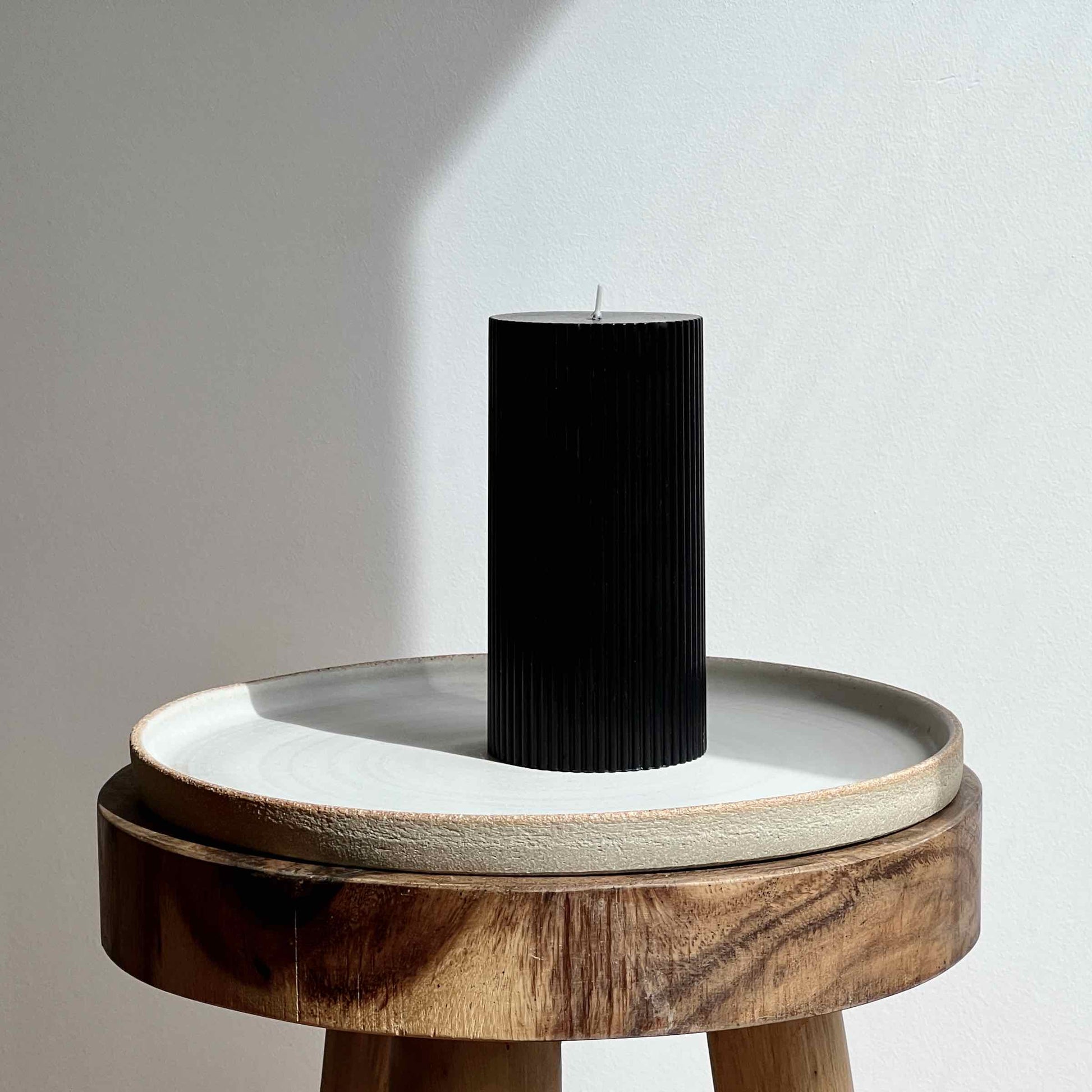 Fluted pillar candle