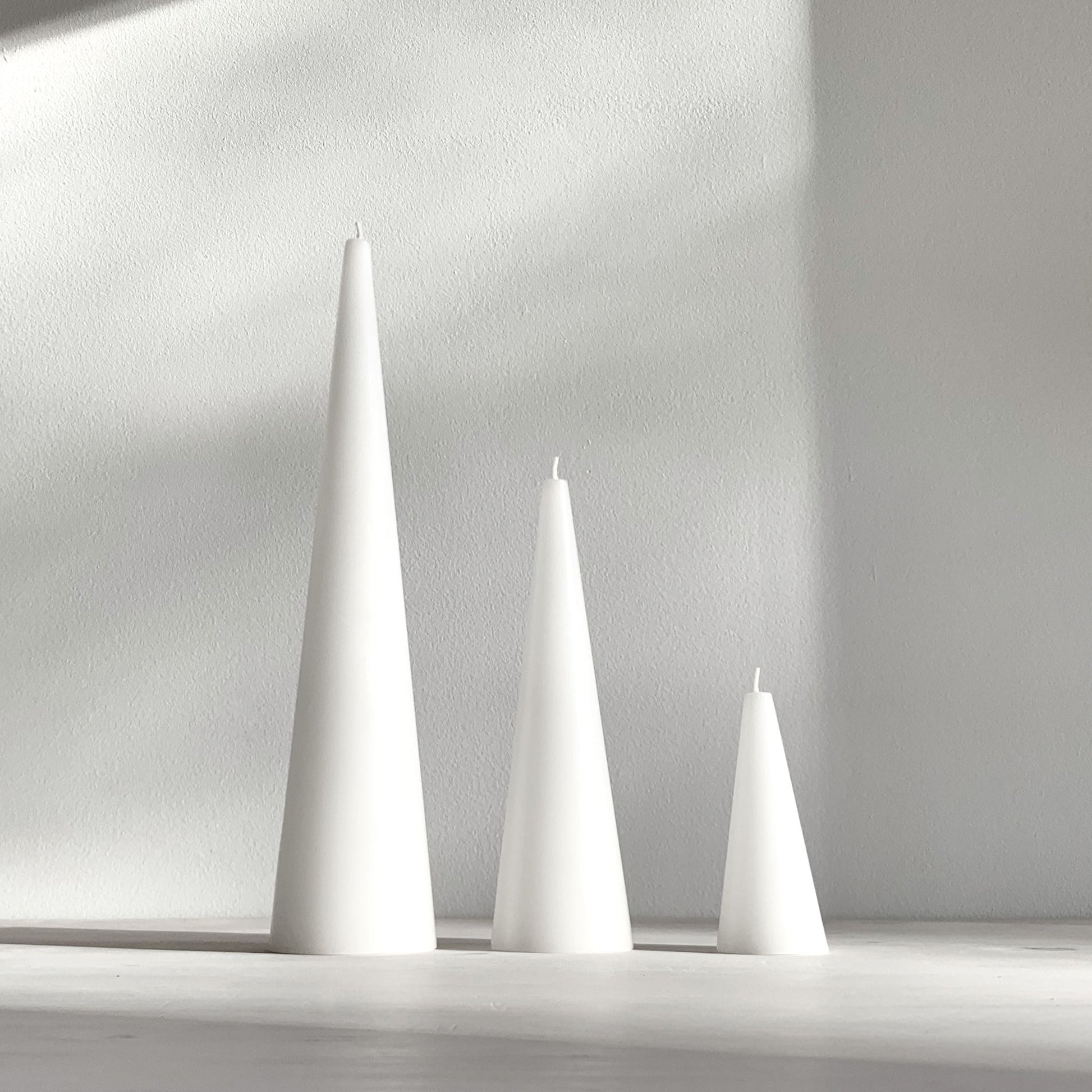 White cone candles