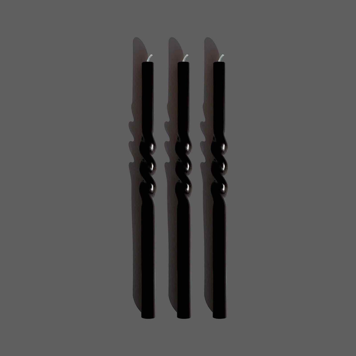 Black spiral taper candle