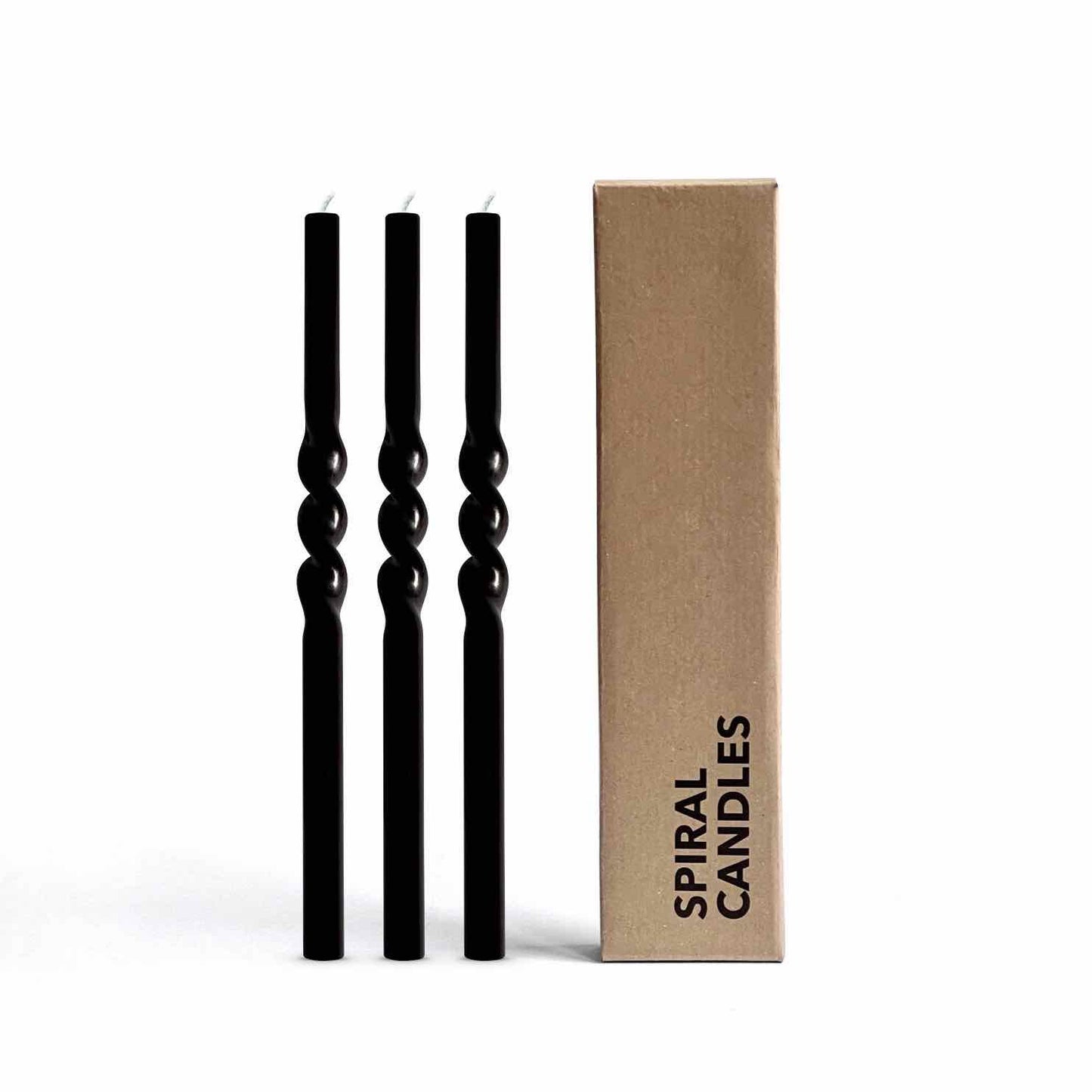 Spiral black dinner candles