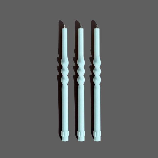 Pastel blue dinner candles