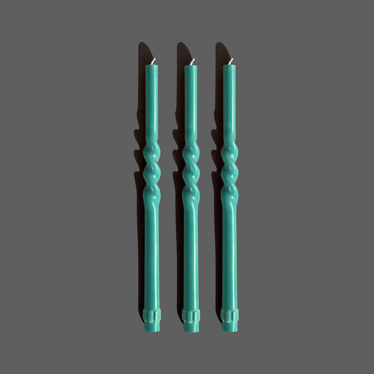 Teal blue-green dinner candles