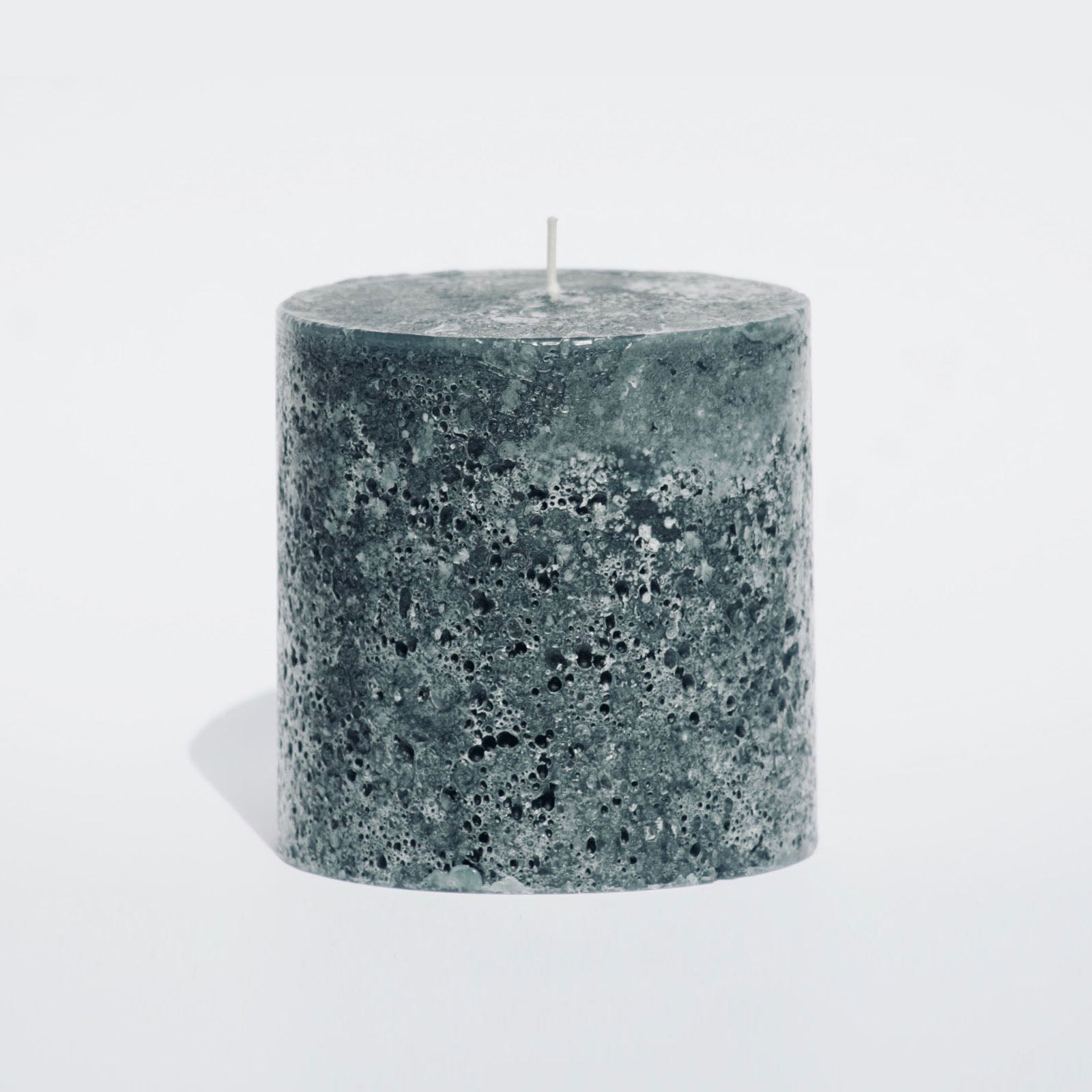 Grey textured pillar candle