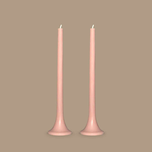 Neutral clay taper candles