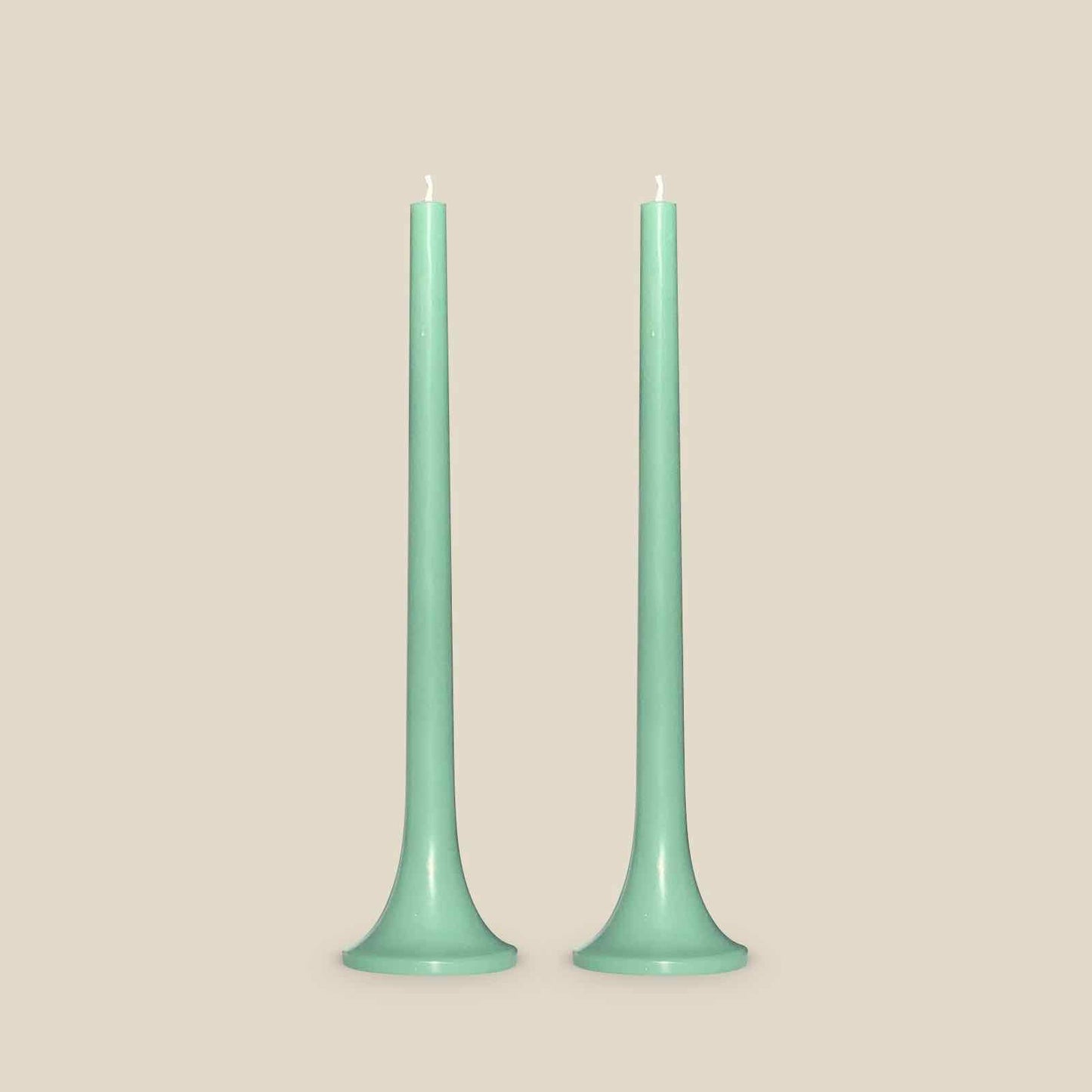 Jade green taper candles