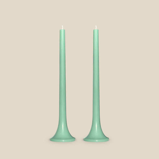 Jade green taper candles