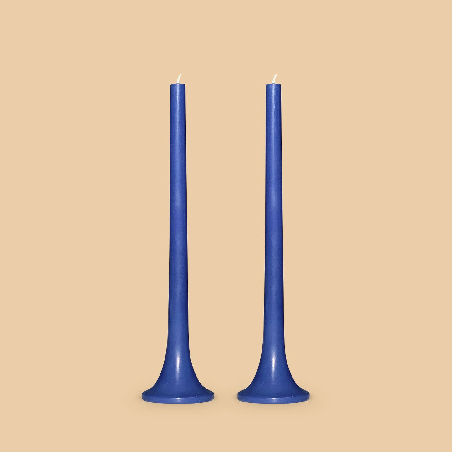 Modern blue taper candles