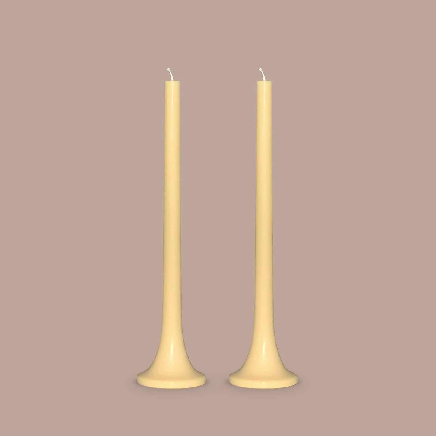 Pale yellow dinner candles