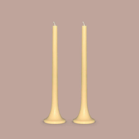 Pale yellow dinner candles