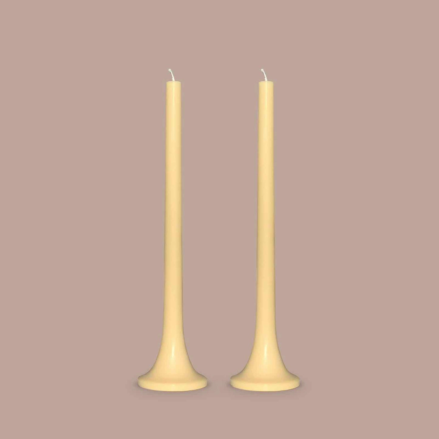 Pale yellow dinner candles