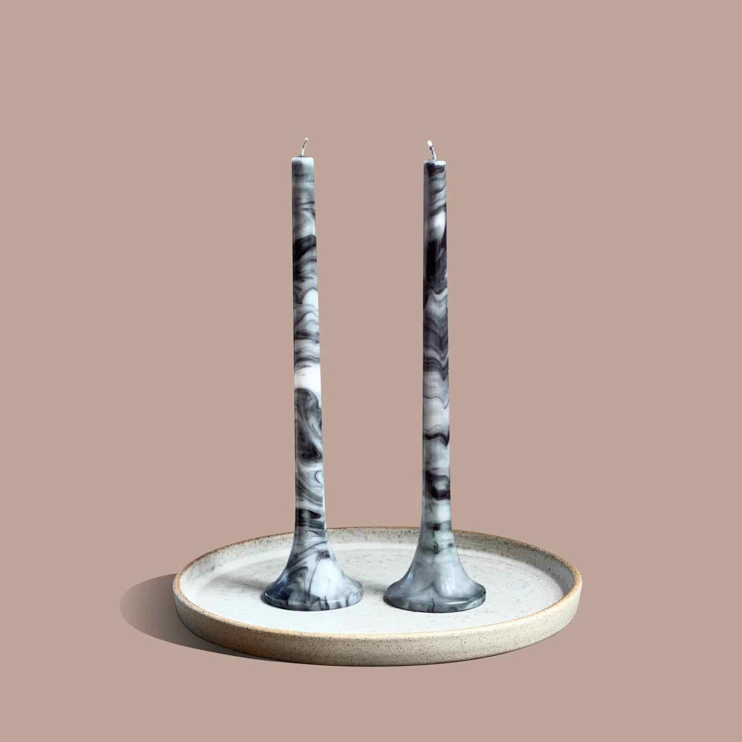 Marble taper candles