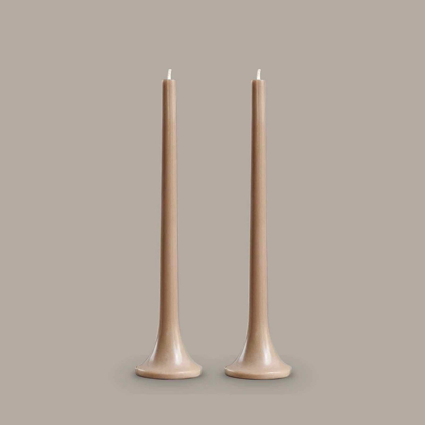 Neutral brown taper candles