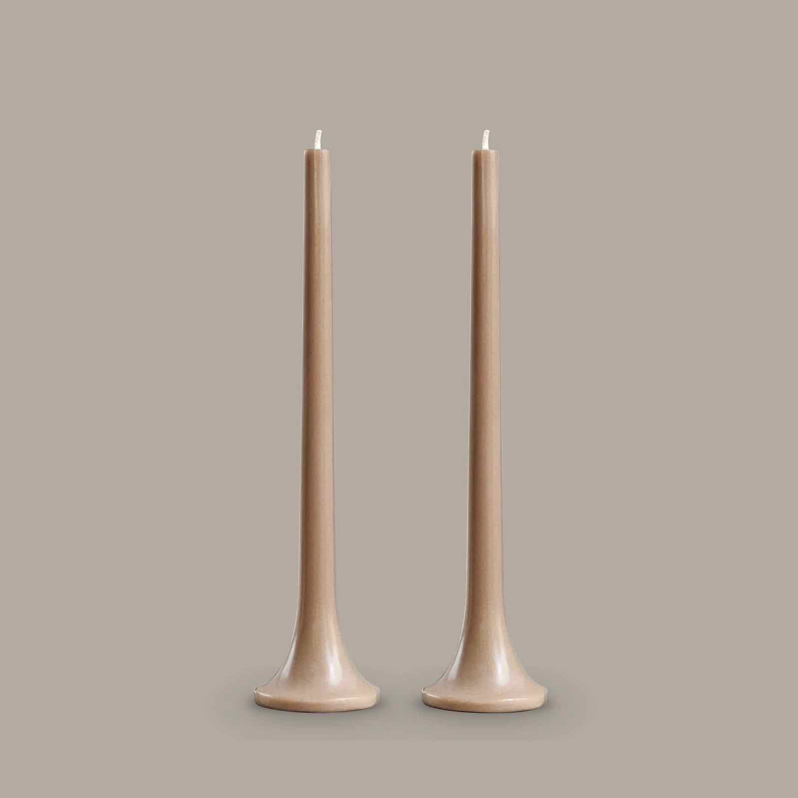 Neutral brown taper candles