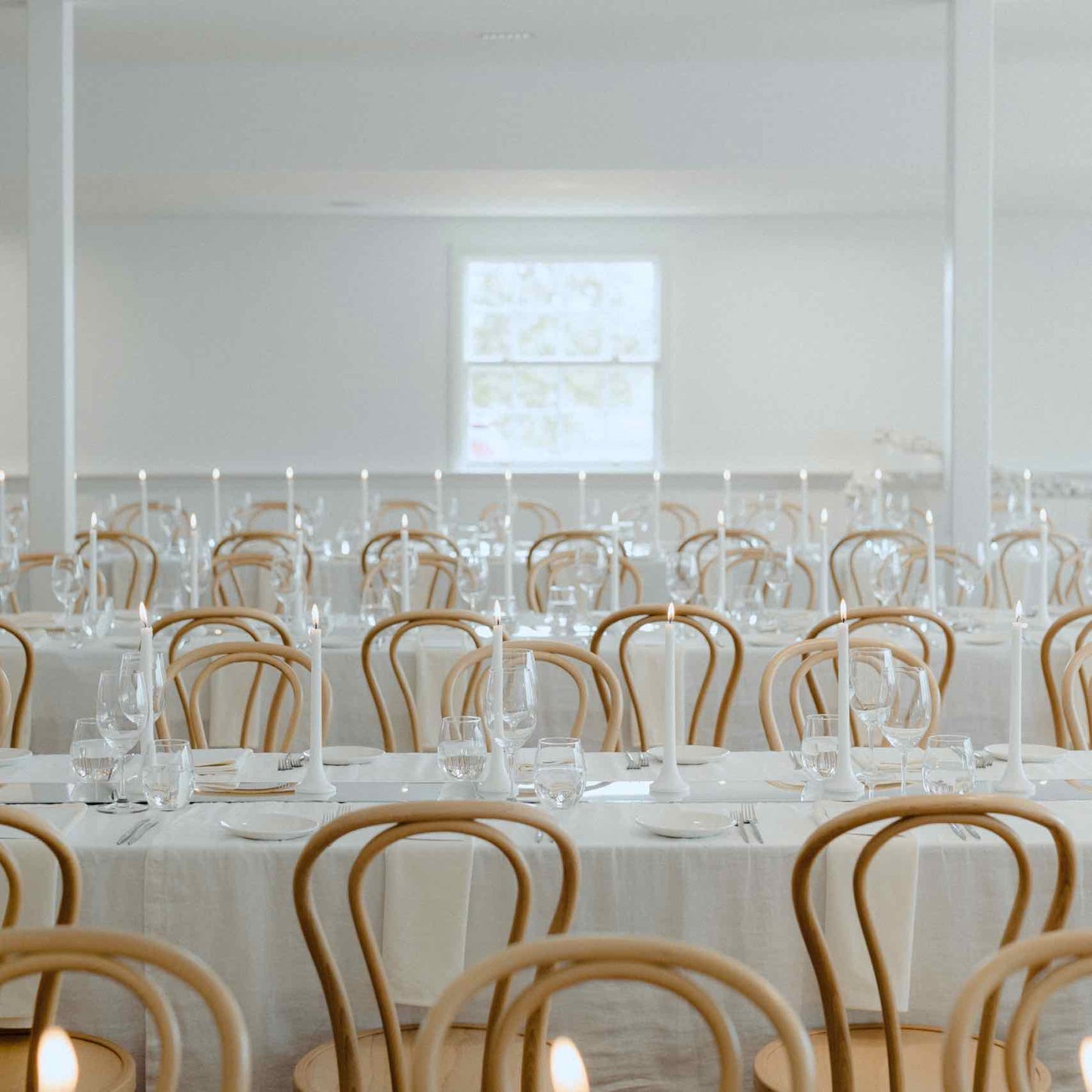 White wedding taper candles