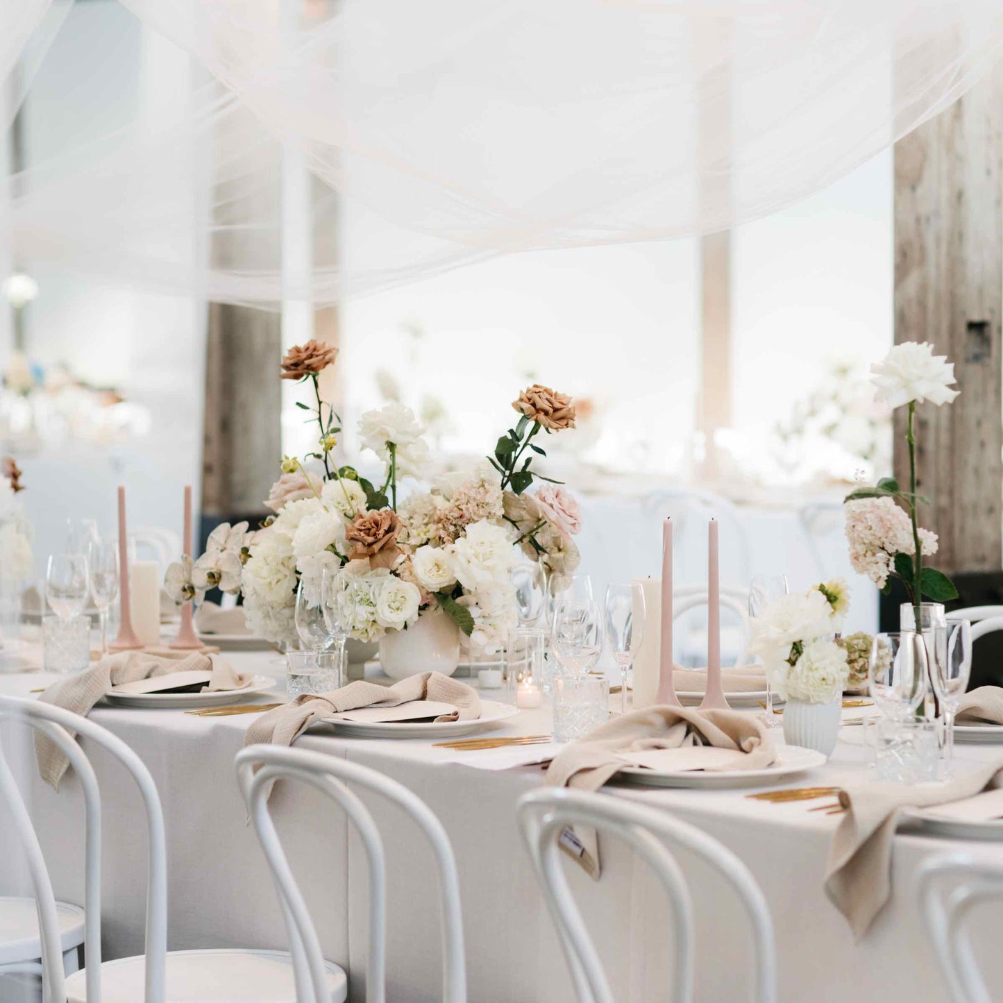 Natural wedding taper candles