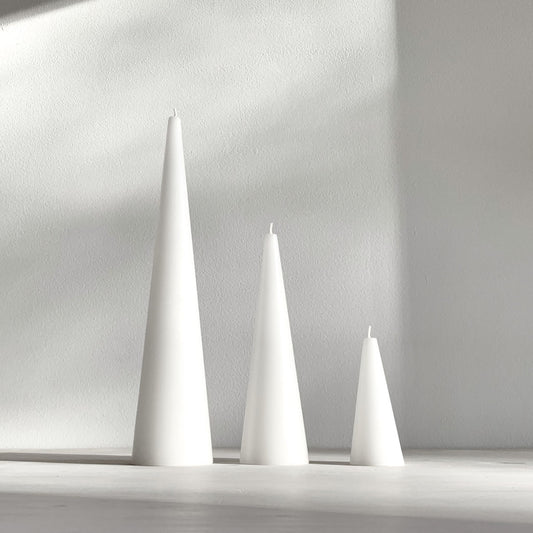 White cone candles