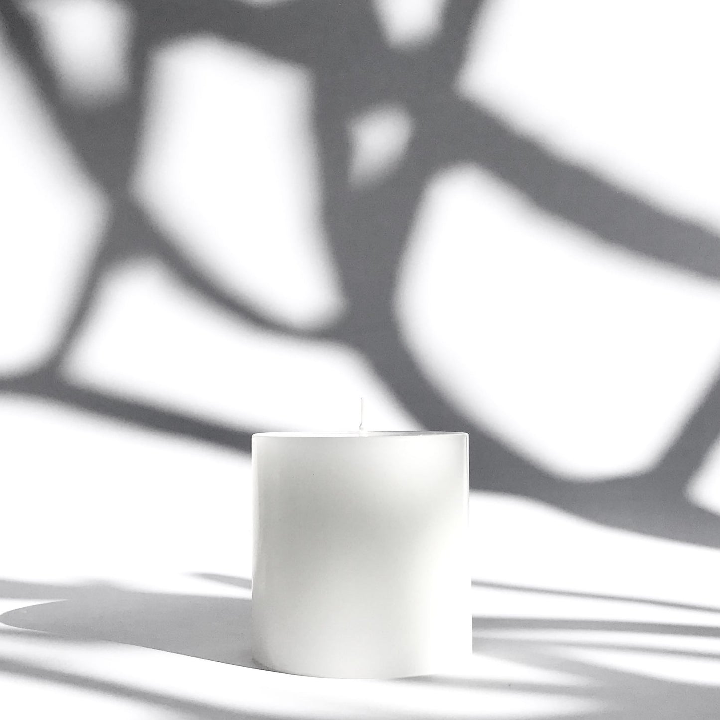 Pure white pillar candle